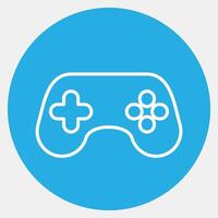 Icon game pad. Esports gaming elements. Icons in blue round style. Good for prints, posters, logo, advertisement,infographics, etc. vector