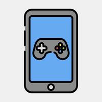 Icon mobile game. Esports gaming elements. Icons in filled line style. Good for prints, posters, logo, advertisement,infographics, etc. vector