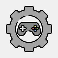 icono juego desarrollador. esports juego de azar elementos. íconos en lleno línea estilo. bueno para huellas dactilares, carteles, logo, publicidad, infografías, etc. vector