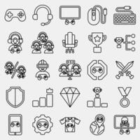 Icon set of esports gaming. Esports gaming elements. Icons in line style. Good for prints, posters, logo, advertisement,infographics, etc. vector