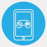 Icon mobile game. Esports gaming elements. Icons in blue round style. Good for prints, posters, logo, advertisement,infographics, etc. vector