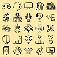 Icon set of esports gaming. Esports gaming elements. Icons in hand drawn style. Good for prints, posters, logo, advertisement,infographics, etc. vector