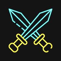 Icon swords. Esports gaming elements. Icons in neon style. Good for prints, posters, logo, advertisement,infographics, etc. vector