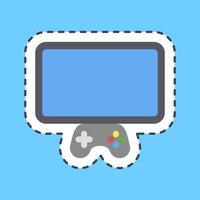 Cutting line sticker monitor. Esports gaming elements. Good for prints, posters, logo, advertisement,infographics, etc. vector