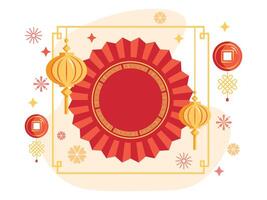 Chinese Culture New Year Lunar Ornament Illustration vector