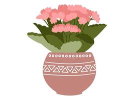 aesthetic house plants on pot sticker element illustration vector