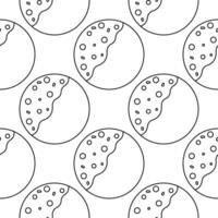 donut day chocolate cream food pattern line vector