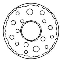 donut day chocolate cream food icon line vector