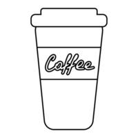 coffee cup cafe brown hot icon line vector