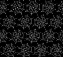 Vector seamless pattern in the form of white cobwebs on a black background