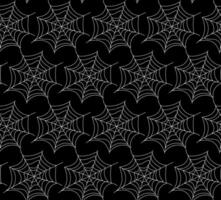 Vector seamless pattern in the form of white cobwebs on a black background