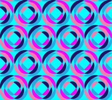 Round abstract geometric pattern in pink color on blue background vector