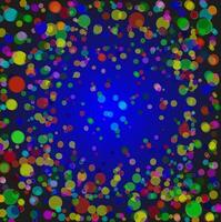 Abstract vector background in blue color decorated with colored balls