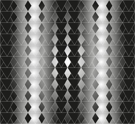 Abstract geometric pattern in metallic color on gray gradient background