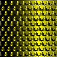 Abstract geometric mosaic pattern of triangles on a gold metal background vector