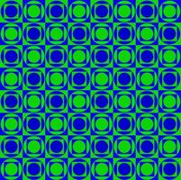 Vector seamless geometric pattern in the form of blue squares and circles on a green background