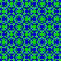 Vector seamless geometric pattern in the form of blue squares and circles on a green background