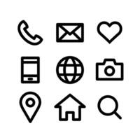 6 Web and Mobile Icons. Simple Line Style Vector Perfect Illustration