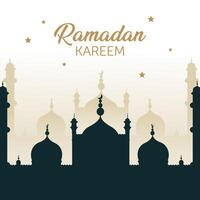 Islamic background with Ramadan Kareem. The background is excellent for social media posts, cards, brochures, flyers, and advertising poster templates. It is a vector illustration.