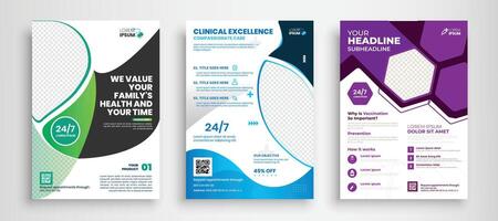 Modern Medical Flyer Template Design. Healthcare business flyer Template, Medical and healthcare modern flyer template vector