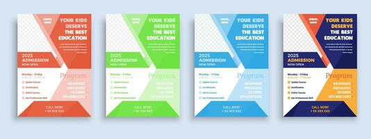 Flyer brochure cover template for Kids back to school education admission layout design template vector