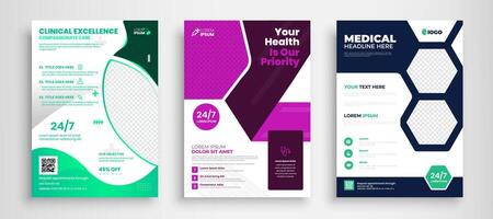 Modern Medical Flyer Template Design. Healthcare business flyer Template, Medical and healthcare modern flyer template vector