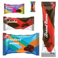 chocolate bar de caramelo bar conjunto aislado en blanco antecedentes vector