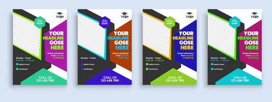 Flyer brochure cover template for Kids back to school education admission layout design template vector