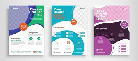 Modern Medical Flyer Template Design. Healthcare business flyer Template, Medical and healthcare modern flyer template vector