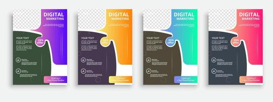 digital marketing poster flyer pamphlet brochure cover design layout space for photo background, vector illustration template in A4 size