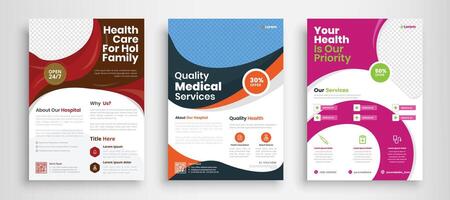 Modern Medical Flyer Template Design. Healthcare business flyer Template, Medical and healthcare modern flyer template vector