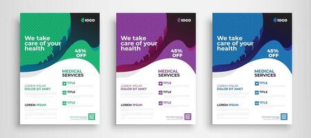 Modern Medical Flyer Template Design. Healthcare business flyer Template, Medical and healthcare modern flyer template vector