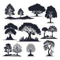 silhouette tree vector set