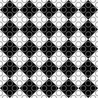 Geometrical seamless ring pattern background - abstract black and white vector graphic design