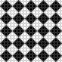 Geometrical seamless ring pattern background - abstract black and white vector graphic design