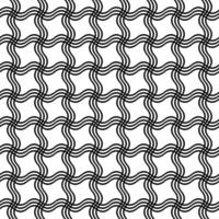 Repeating black white wave line grid pattern vector