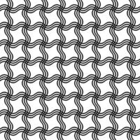 Repeating black white wave line grid pattern vector