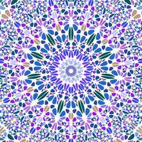 Oriental geometrical round ornament background - floral psychedelic abstract vector design from colorful shapes