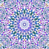 Oriental geometrical round ornament background - floral psychedelic abstract vector design from colorful shapes