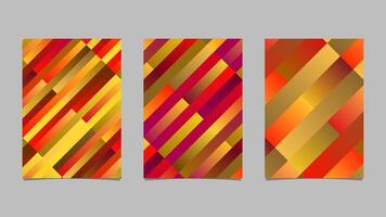 Trendy geometrical gradient diagonal rectangle brochure template background collection - abstract vector flyer illustration