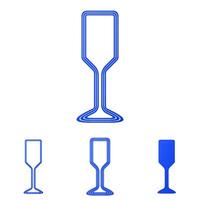 Blue line bar symbol logo design set vector