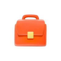 3D Bright Orange Professional Briefcase with Secure Lock for Business vector