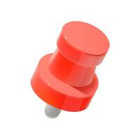 3d red push pin, thumb tack isolated on a white background. vector