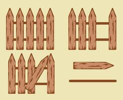 wooden fence. wood texture. elements for the constructor vector