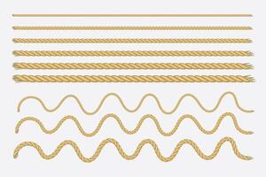 amarillo realista cuerdas en retro estilo en blanco antecedentes. vector