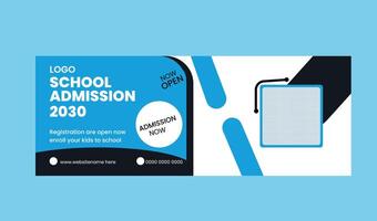 School Admission Web Banner Template Design vector