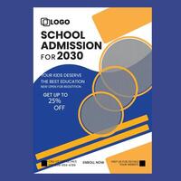 School Admission Flyer Template Design vector