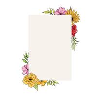 floral frame with beautiful flower bouquets vector