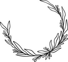 Leaf Wreath Frame Vector Illustration