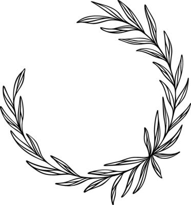 Leaf Wreath Frame Vector Illustration